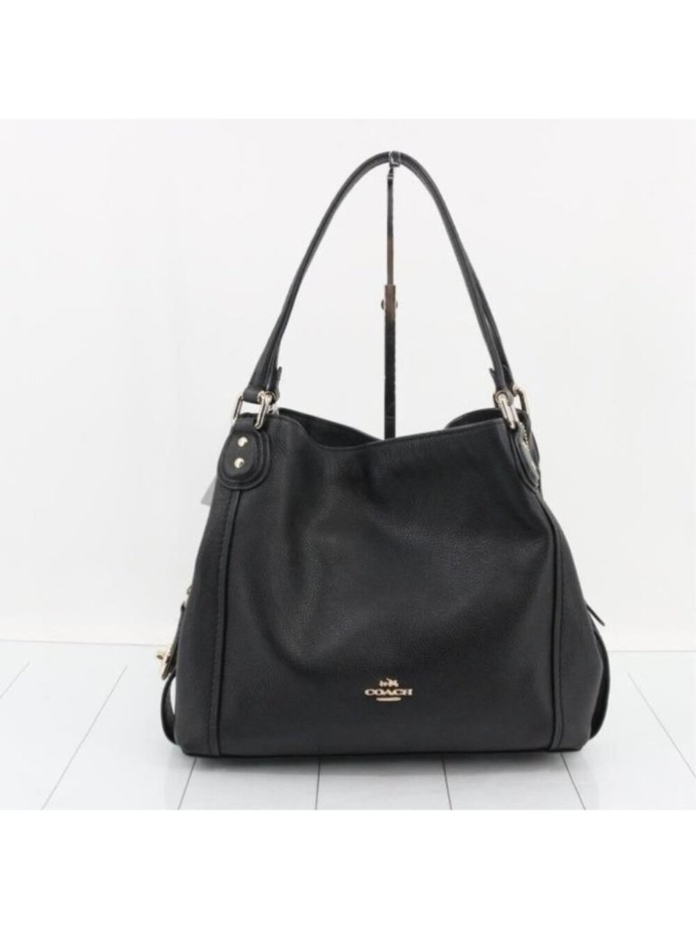 Coach 36464 Edie Shoulder Bag 31 in Refined Black Pebbled Leather